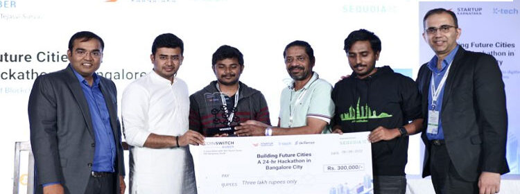 Tejasvi Surya confers awards to blockchain builders at 'Building Future Cities’ Hackathon